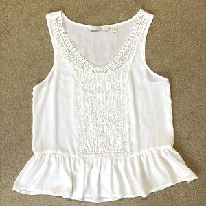 🆕 NWOT | LC Lauren Conrad | White Peplum Blouse | Super Cute Tank! 💍 Bridal